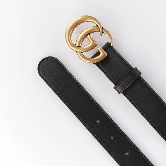 NWOT GUCCI GG MARMONT LEATHER BELT WITH SHINY BUCKLE NEVER USED MINT CONDITION - Picture 2 of 8